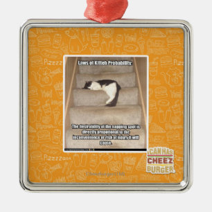 Laws of Kitteh Probability Metal Ornament