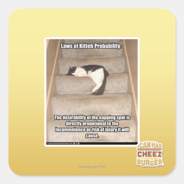 Laws of Kitteh Probability Square Sticker (Front)