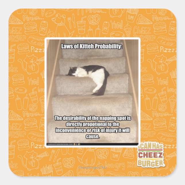 Laws of Kitteh Probability Square Sticker (Front)