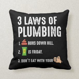Laws Of Plumbing Gift for Plumber Journeyman Throw Pillow