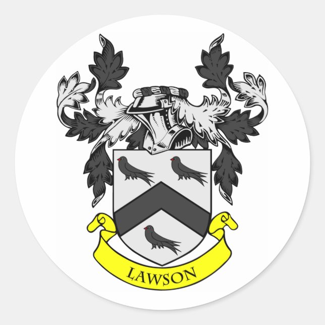 LAWSON Coat of Arms Classic Round Sticker (Front)