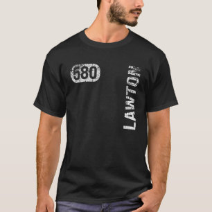 Lawton Oklahoma 580 Area Code Vintage Retro T-Shirt