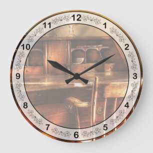 Lawyer - A chair and a desk Large Clock