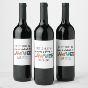 Lawyer   Attorney at Law   Awesome Lawyer Funny Wine Label