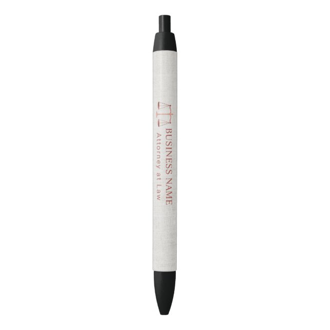 Lawyer Attorney at Law Rose Gold Scale of Justice Black Ink Pen (Front Vertical)