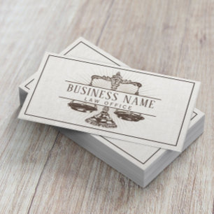 Lawyer Attorney at Law Vintage Scale of Justice Business Card