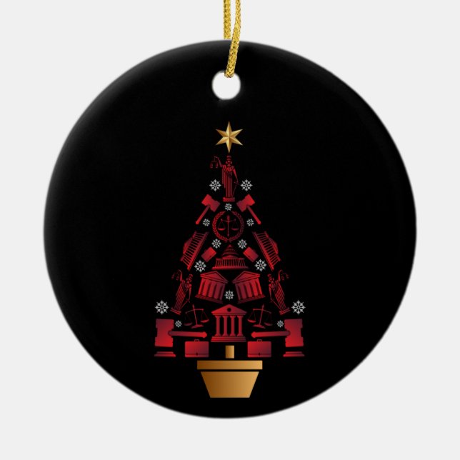 Lawyer Attorney Christmas Tree Ceramic Ornament (Front)