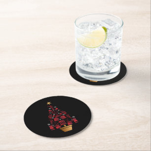 Lawyer Attorney Christmas Tree Round Paper Coaster