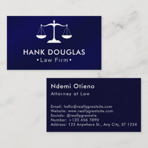 Lawyer Attorney Justice Scale Masculine  Business Card