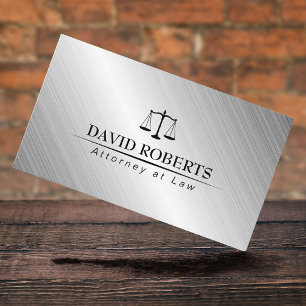 Lawyer Attorney Law Office Modern Metallic Business Card