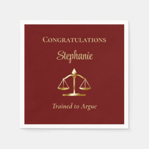 Lawyer Attorney Legal Scales Trained to Argue Napkin