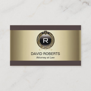 Lawyer Attorney Monogram Gold Professional Business Card