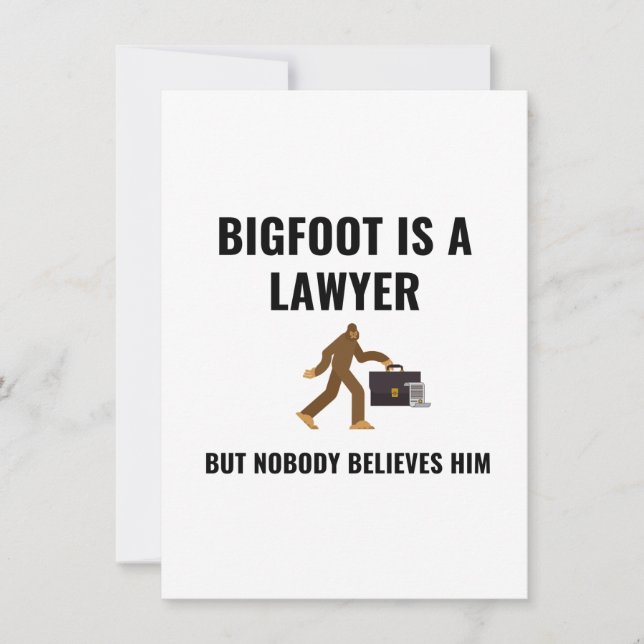 LAWYER BIGFOOT HOLIDAY CARD (Front)