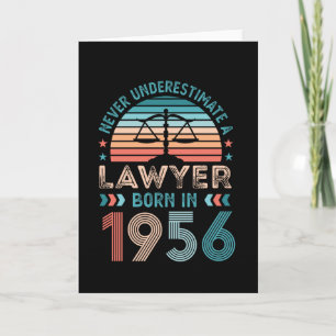 Lawyer born 1956 70th Birthday Law Gift Attorney Card