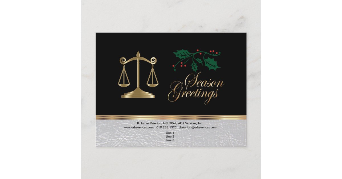 Lawyer Business Christmas Holiday Postcard | Zazzle.ca