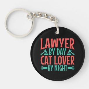 Lawyer by Day Cat Lover by Night Keychain