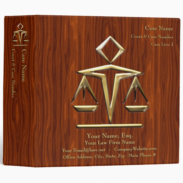 Lawyer Case Book v3 (Personalized) Binder (Front/Spine)