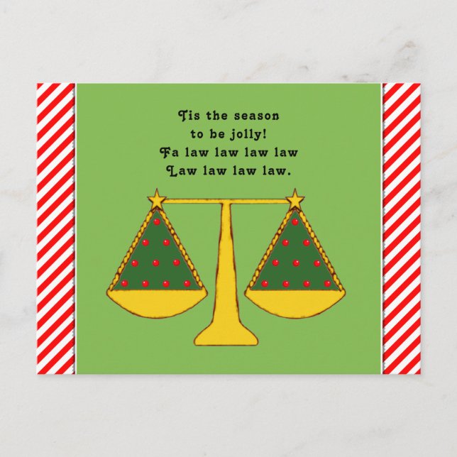 Lawyer Christmas Holiday Postcard (Front)