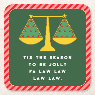 Lawyer Christmas Party Square Paper Coaster
