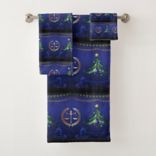 Lawyer Christmas Tree Elegant Bath Towel Set