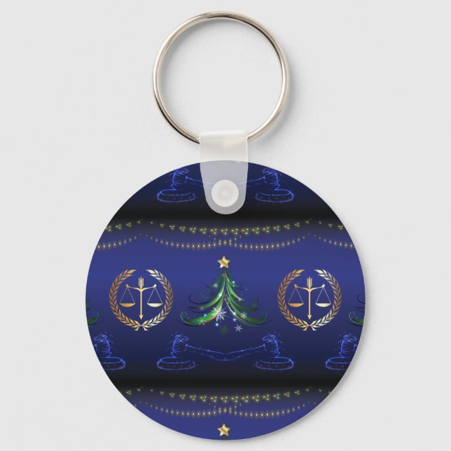 Lawyer Christmas Tree Elegant Keychain (Front)
