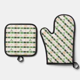 Lawyer Christmas Tree - Scales of Justice Oven Mitt & Pot Holder Set