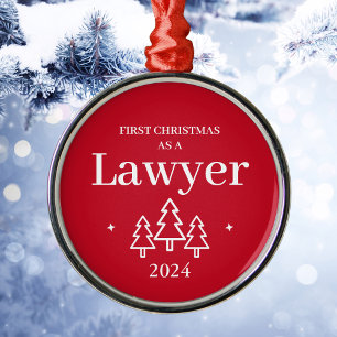 Lawyer Elegant Red 2026 Christmas Ornament