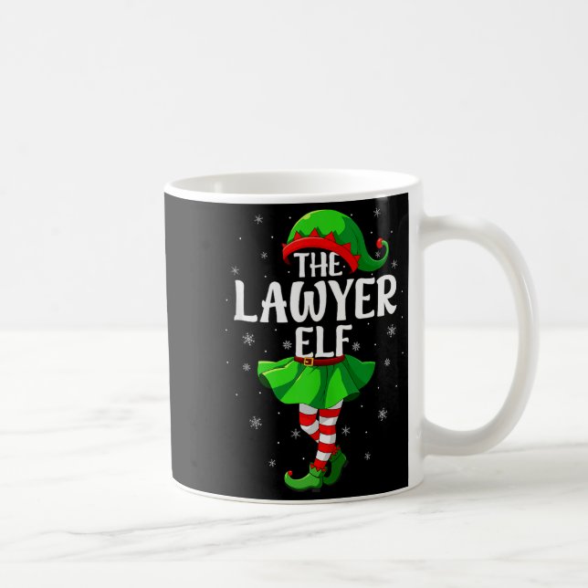 Lawyer Elf Christmas Girls Women Elf Squad Xmas Fa Coffee Mug (Right)