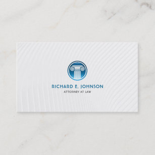 Lawyer Firm Attorney of law Blue Court Pillar Icon Business Card