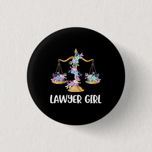 Lawyer Girl 1 Inch Round Button