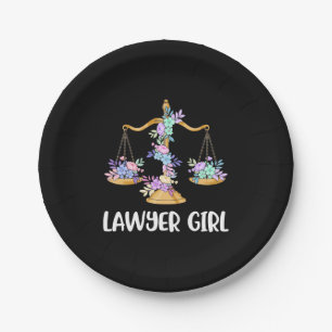 Lawyer Girl Paper Plate