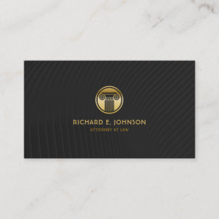 Lawyer Gold Look Pillar Icon Professional Black Business Card