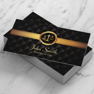 Lawyer Gold Stripe Luxury Dark Attorney Business Card