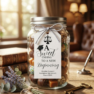 Lawyer Graduation a sweet ending to new beginning Gift Tags