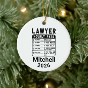 Lawyer Hourly Rate Ceramic Ornament