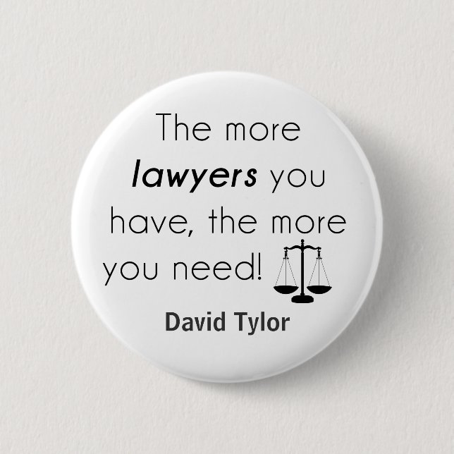 Lawyer humour 2 inch round button (Front)