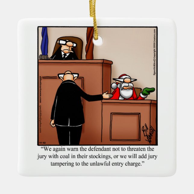 Lawyer Humour Christmas Ornament (Front)