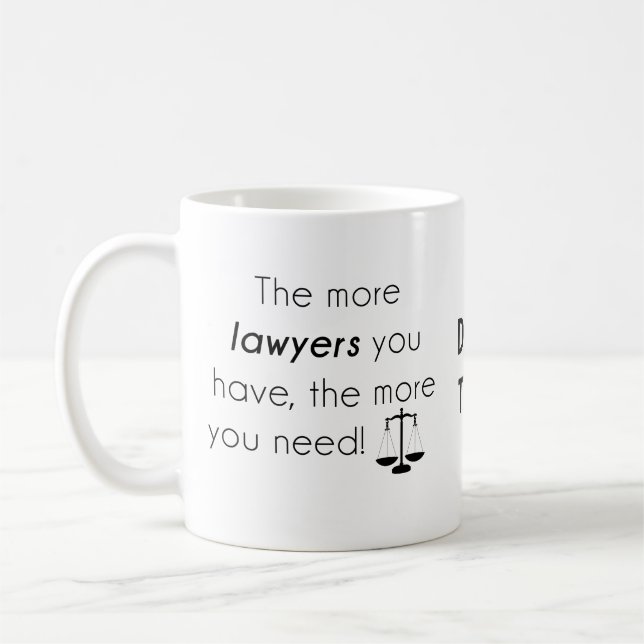 Lawyer humour coffee mug (Left)