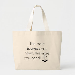Lawyer humour large tote bag