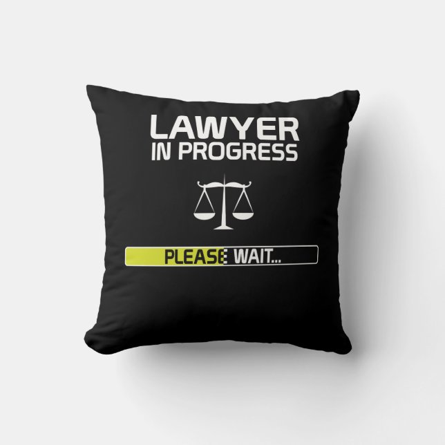 Lawyer In Progress Funny Law School Student Throw Pillow (Front)