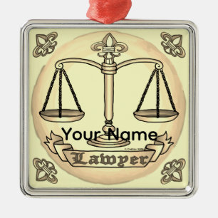Lawyer Justice Scales Metal Ornament