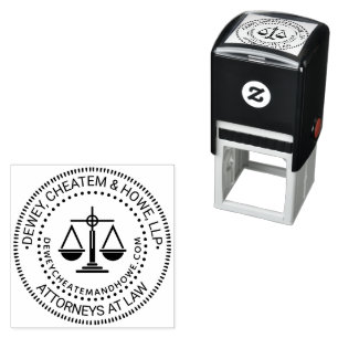 Lawyer Law Firm Logo, Scales of Justice Name URL Self-inking Stamp