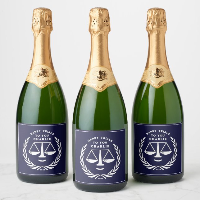 Lawyer Law School Graduation 2025 Sparkling Wine Label (Bottles)