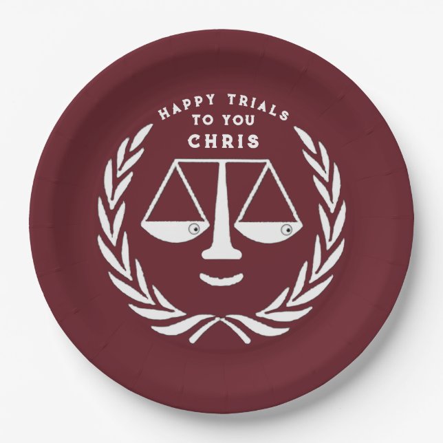 Lawyer Law School Graduation Party Paper Plates (Front)