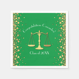 Lawyer Law School Green Graduation Party Napkin
