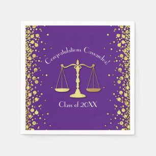 Lawyer Law School Purple Graduation Party Napkin