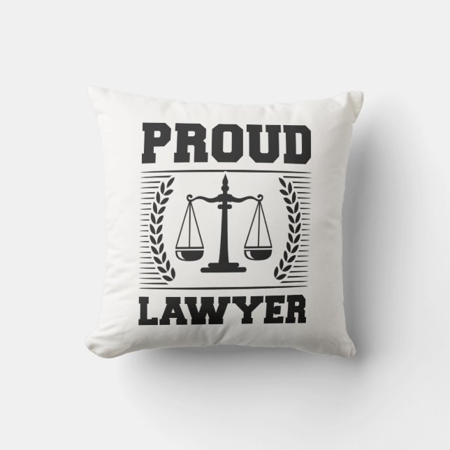 Lawyer Law Student Proud Lawyer Throw Pillow (Front)