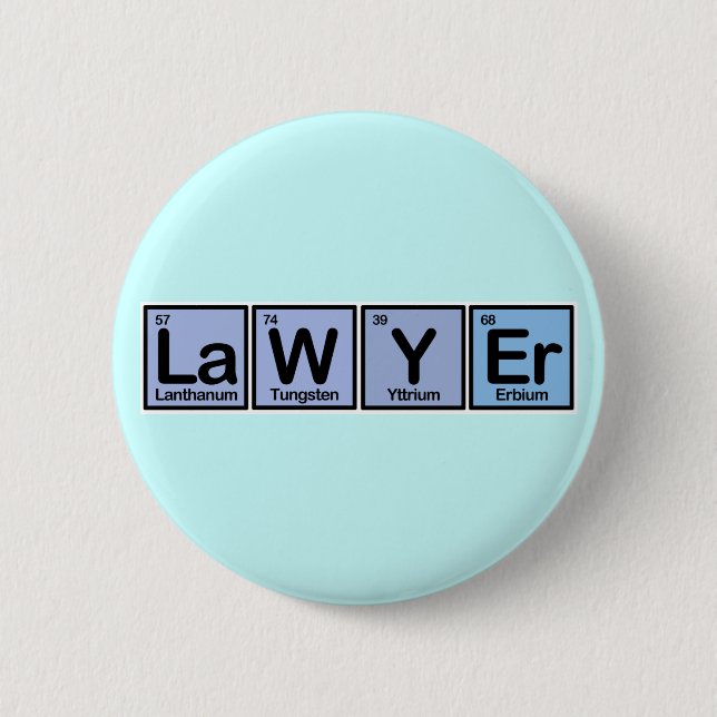Lawyer made of Elements 2 Inch Round Button (Front)