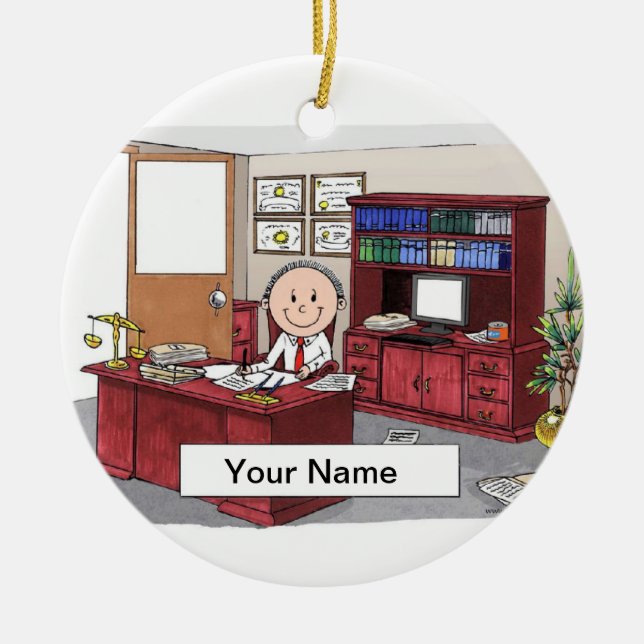 Lawyer - Male Ceramic Ornament (Front)