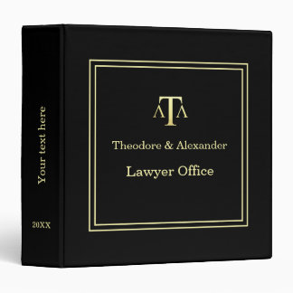 Lawyer office black and gold binder